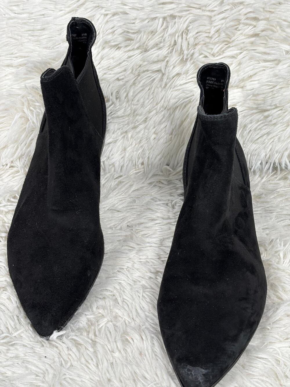Cole Haan Grand.OS Boots Womens 8.5B Black Suede Chelsea Ankle Booties Low Heel